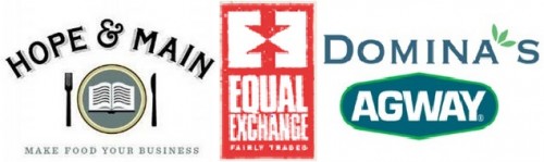 Hope & Main, Equal Exchange & Domina's Agway logos